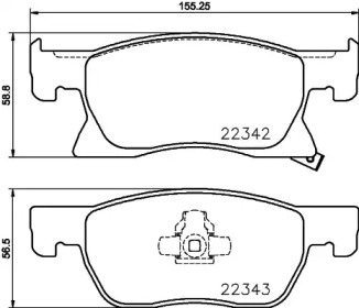 HELLA PAGID 8db355024771 -  Комплект тормозных колодок, дисковый тормоз